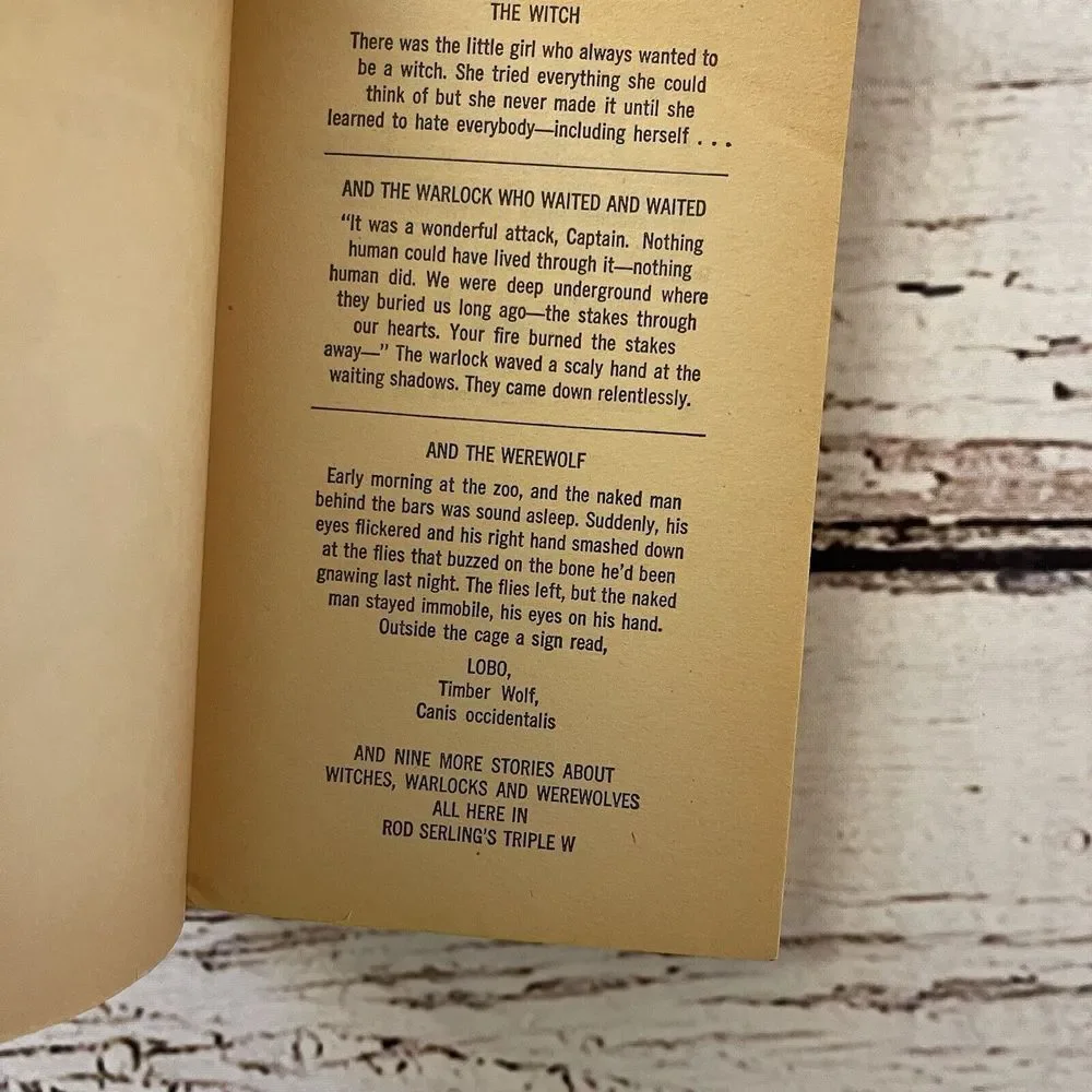 Rod Serling's Triple W: Witches, Warlocks and Werewolves 1967 Bantam‎ Paperback